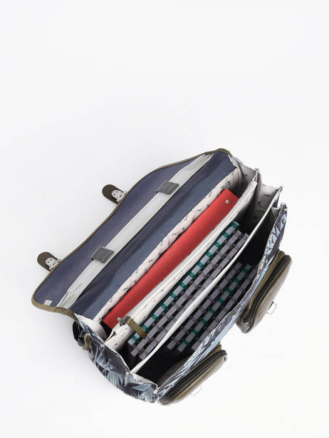 Boekentas 3 Compartimenten Cameleon Grijs vintage urban PBVBCA41 ander zicht 4